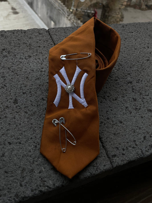 Cravatta Classic arancione - Yankees custom Goonite Studio