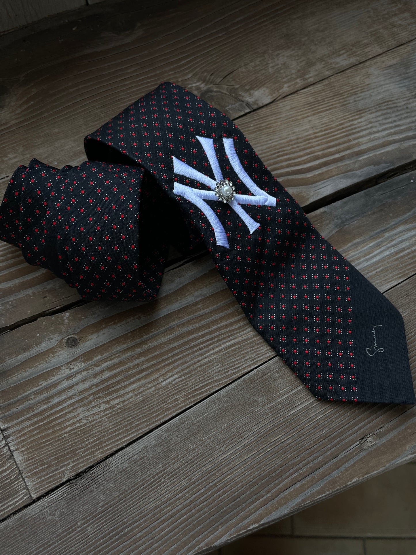 Cravattino Classic Nero Pois - Yankees Custom